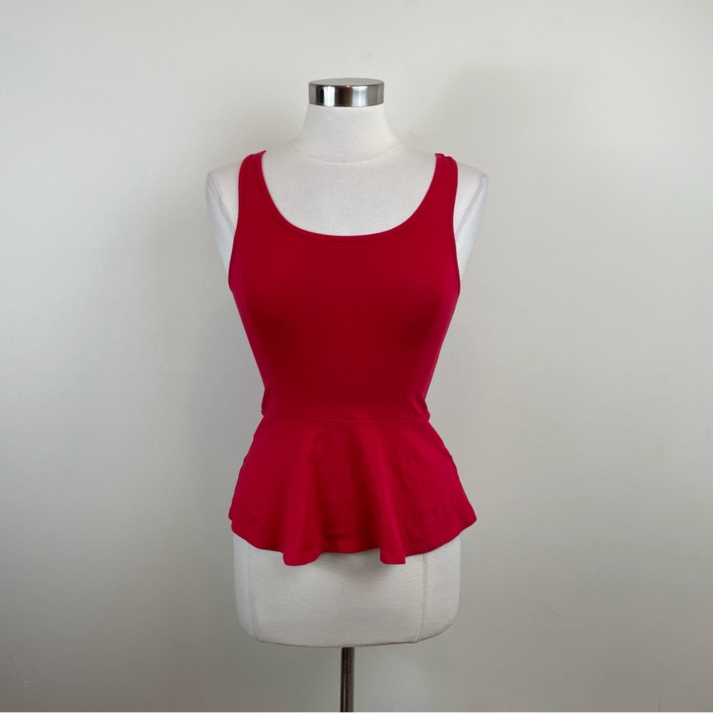 Express Solid Red Flare Top Summer Fun Lightweight Women XS Extra Small